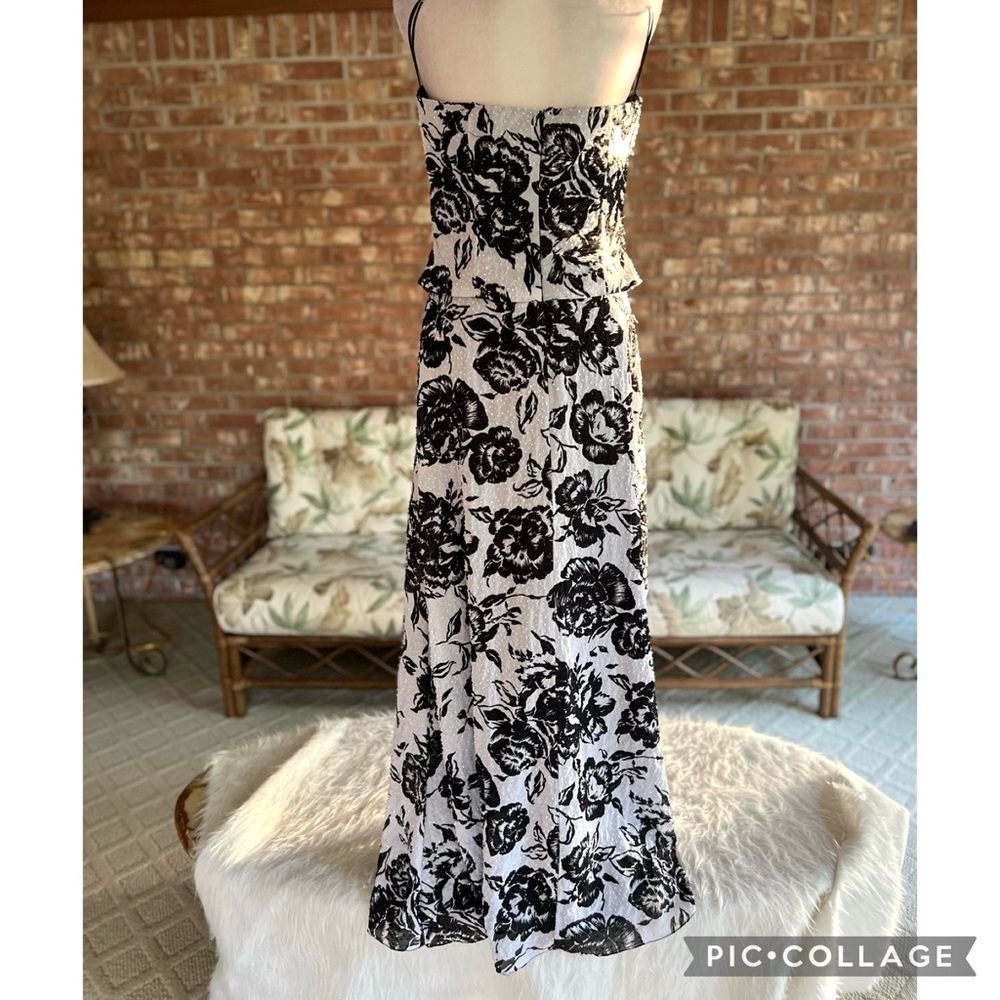 Lillie Rubin Vintage Beaded Strapless White Black Floral Evening Dress 10 Glam - Picture 11 of 16